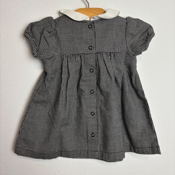 Vintage Gymboree Baby Girls 6-12 Months Black & White Houndstooth Dress W/ Bloom - Picture 5 of 6